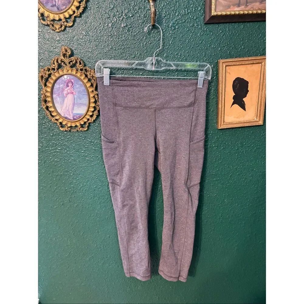 Lululemon Speed Up Crop (21") Gray Heathered Sz 6